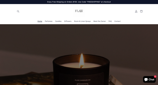 Flair Scents Home page