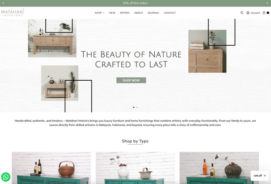 Matahari Interiors home page