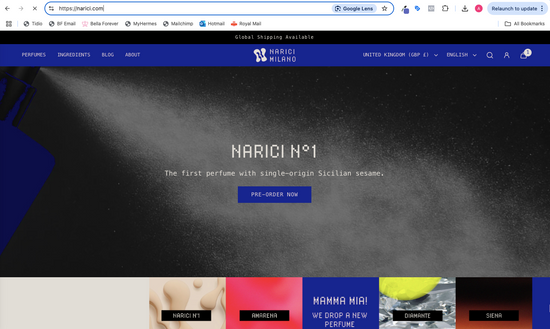 Narici Milano home page
